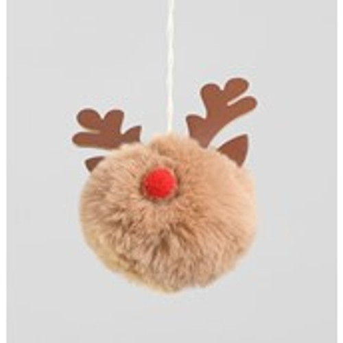 100mm Fluffy Reindeer Ball Decorat