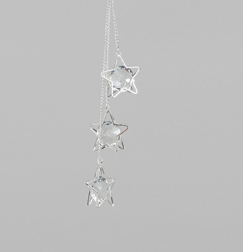 20cm Hanging Gem Decoration Silver