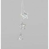 20cm Hanging Gem Decoration Silver