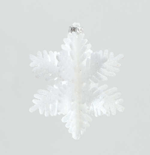 100mm Glitter Snowflake x6 Box Wht
