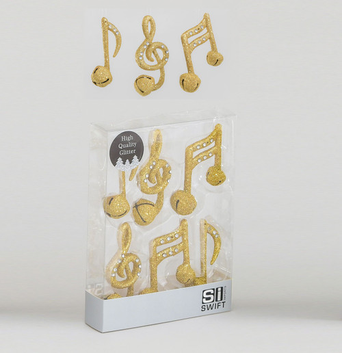 25cm Musical Note x6 Dec Box Gold