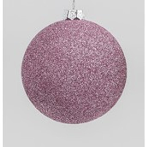 80mm Glitter Ball Decoration Pink