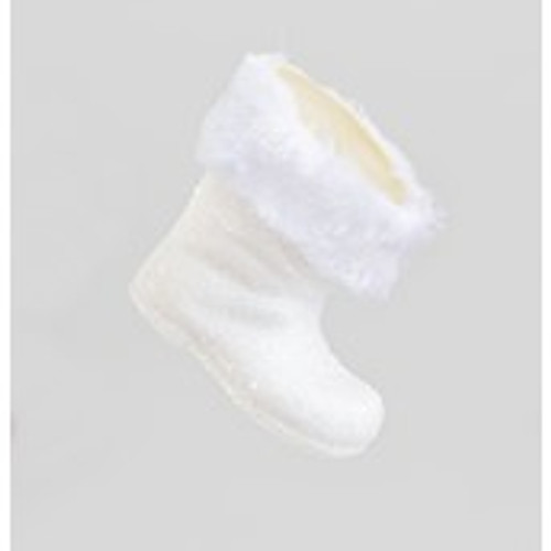 10cm Glitter Boot Decoration White