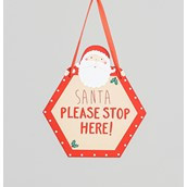 18cm Wood Hanging Santa Stop