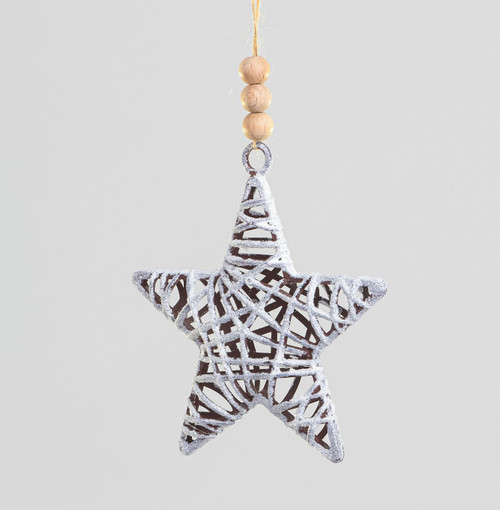 10cm Rattan Frosted Star Decoratio