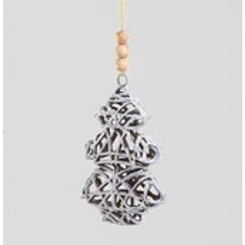 10cm Rattan Frost Tree Decoration