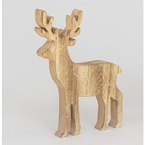 18cm Wood Reindeer Figure