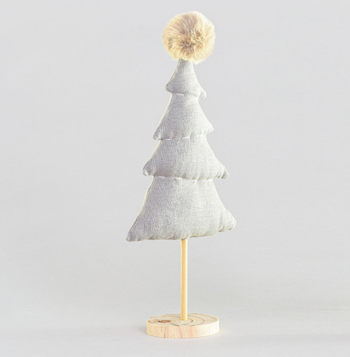 38cm Fabric Tree Ornament Beige