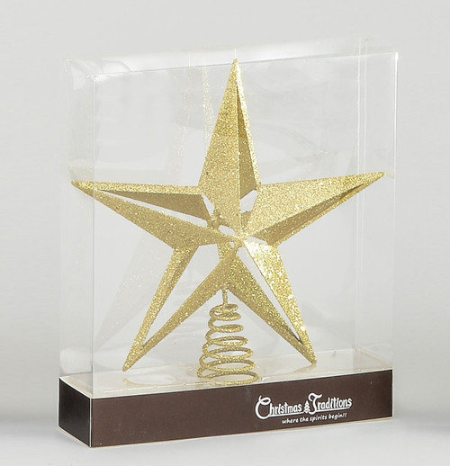 28cm Glitter Star Tree Topper Gold