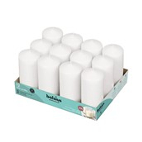 Bolsius Professional Pillar Candle - White  - 118/58mm  - Tray of 12