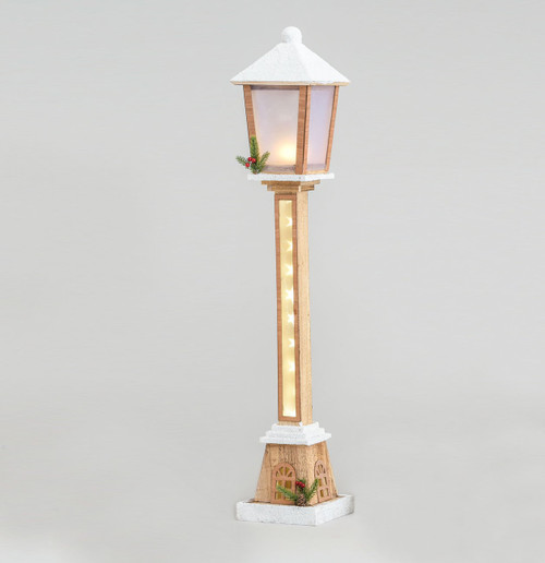 102cm Wooden Lantern w/LED Brown