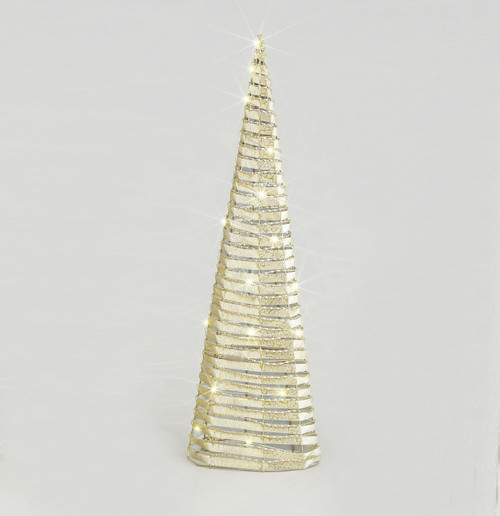 60cm Fabric Cone Orn. w/LED Champ