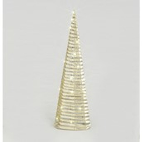 60cm Fabric Cone Orn. w/LED Champ