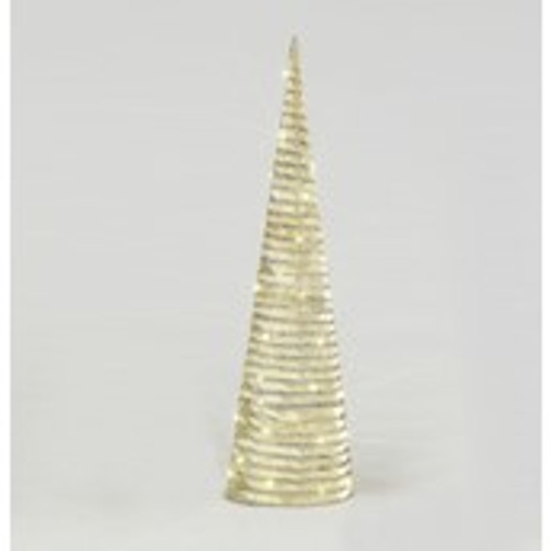 80cm Fabric Cone Orn. w/LED Champ