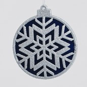 10cm Disk S/Flake Dec Blu/Silver