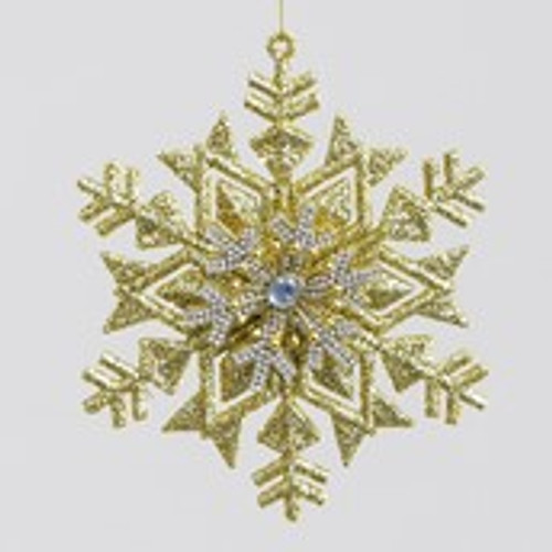 13cm Glitter S/Flake Dec Gold