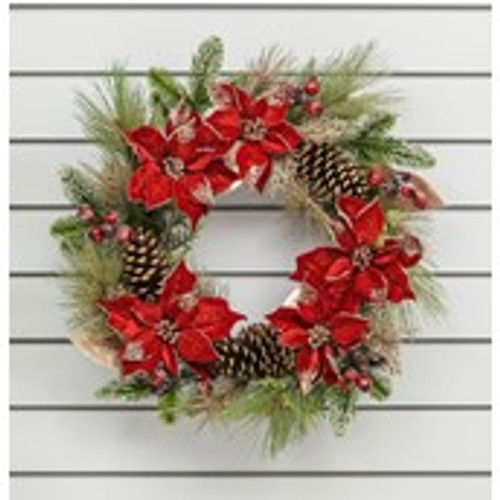 60cm Velvet Point Gold Cone Wreath