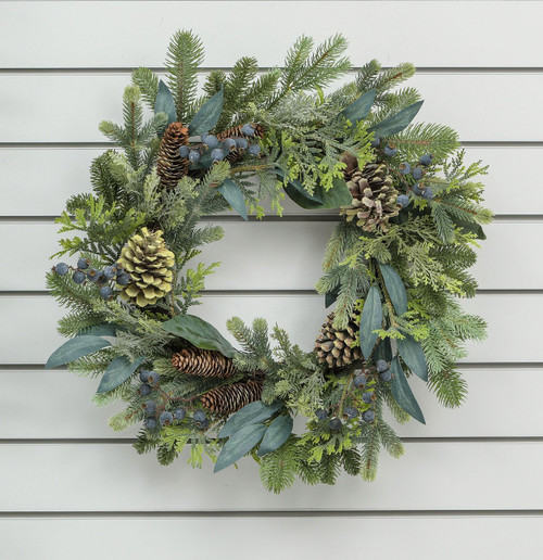 60cm Natural Cone/Berry Wreath