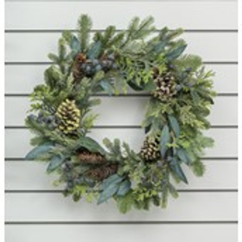60cm Natural Cone/Berry Wreath