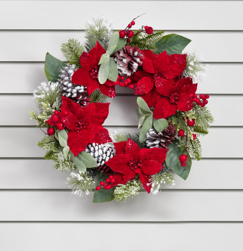 60cm Velvet Point/Cone Wreath