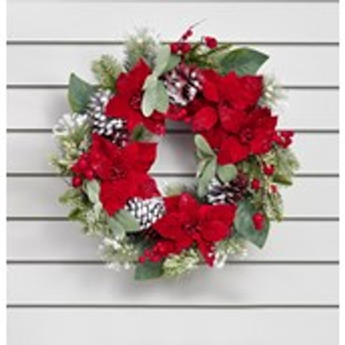 60cm Velvet Point/Cone Wreath