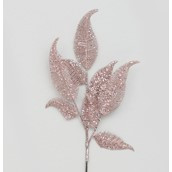 66cm Glitter Leaf x9 Rose Gold