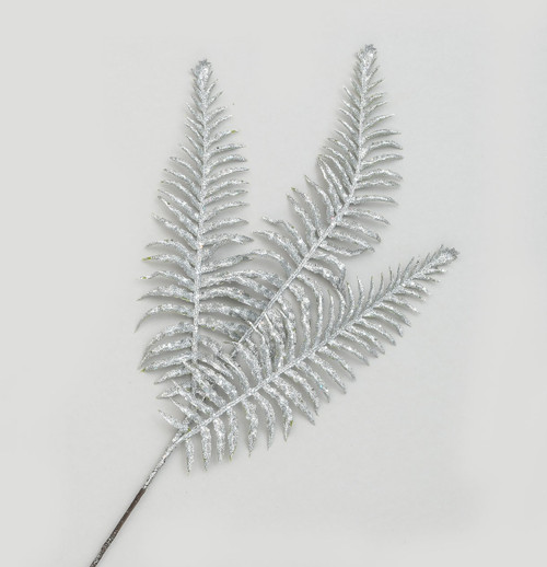 60cm Glitter Boston Fern Silver
