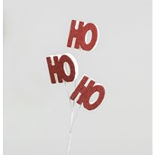 64cm Glitter HoHoHo Spray Red/Wht