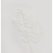 66cm Glitter Maple Leaf White