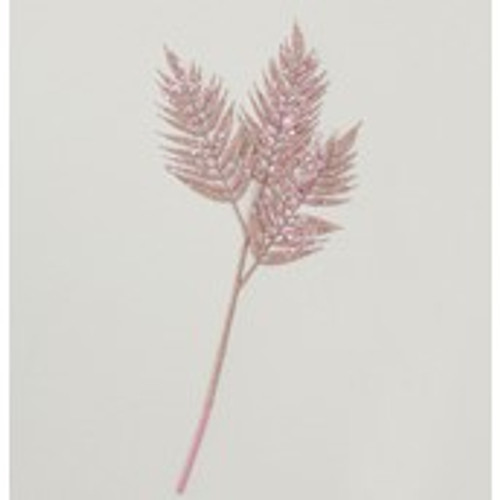 67cm Glitter Fern Spray Rose Gold