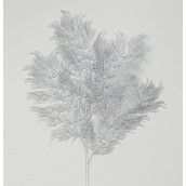 101cm Glitter Leaves Spray Silver