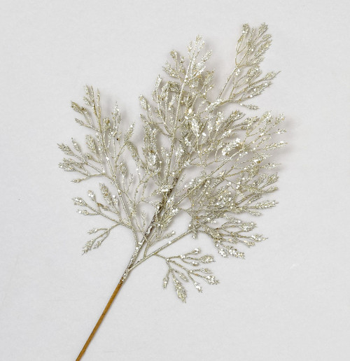66cm Glitter Leaf Spray Champagne