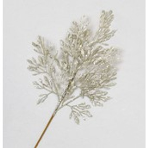 66cm Glitter Leaf Spray Champagne