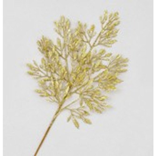 66cm Glitter Leaf Spray Gold