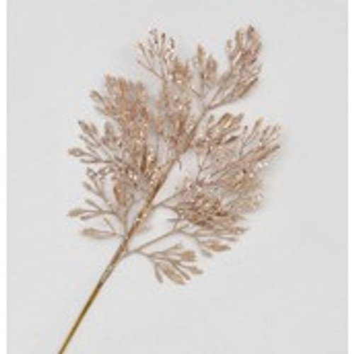 66cm Glitter Leaf Spray Rose Gold