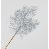66cm Glitter Leaf Spray Silver
