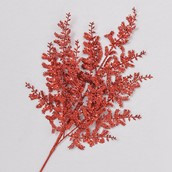 66cm Glitter Cypress Spray Red