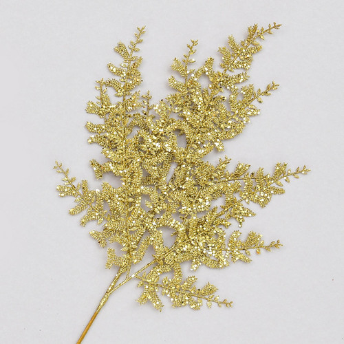 66cm Glitter Cypress Spray Gold