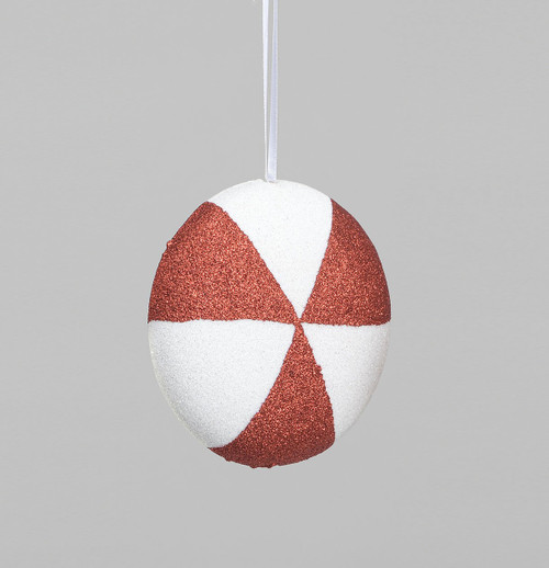 13cm Disc Decoration Red/White