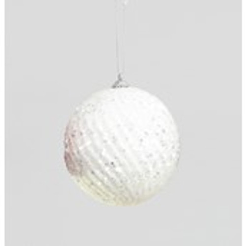 100mm Glitter/Sequin Ball White