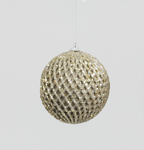 100mm Glitter/Sequin Ball Champagn