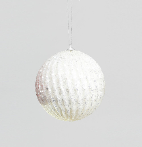 120mm Glitter/Sequin Ball White