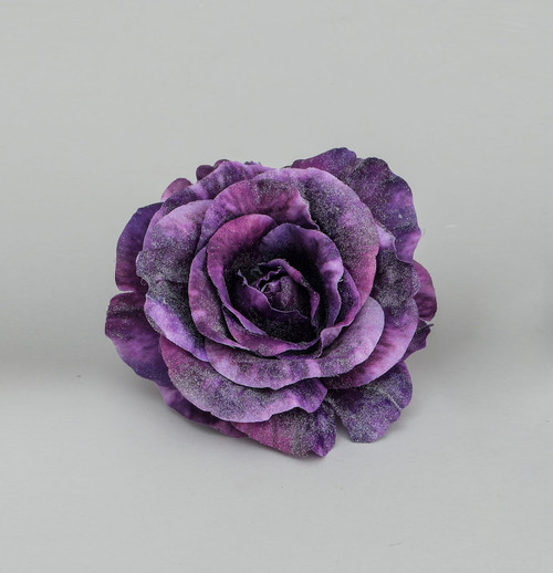 13cm Rose w/Clip Purple