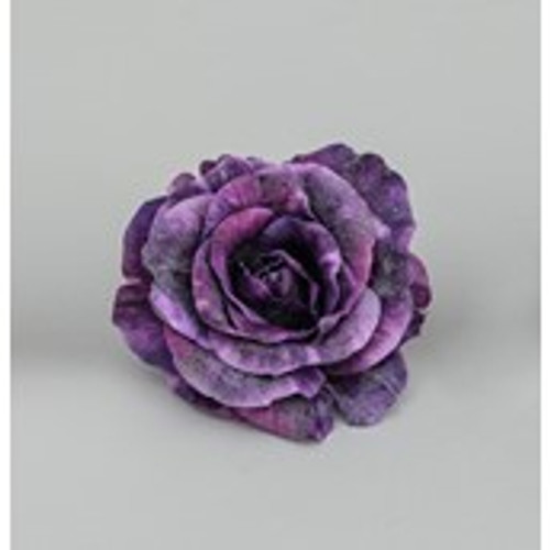 13cm Rose w/Clip Purple