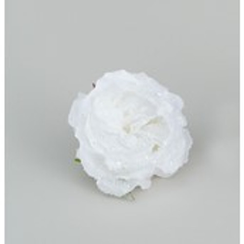 10cm Iced Rose w/Clip Cream