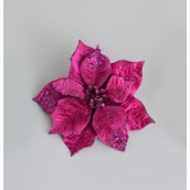 20cm Velvet Poinsettia w/Clip HP