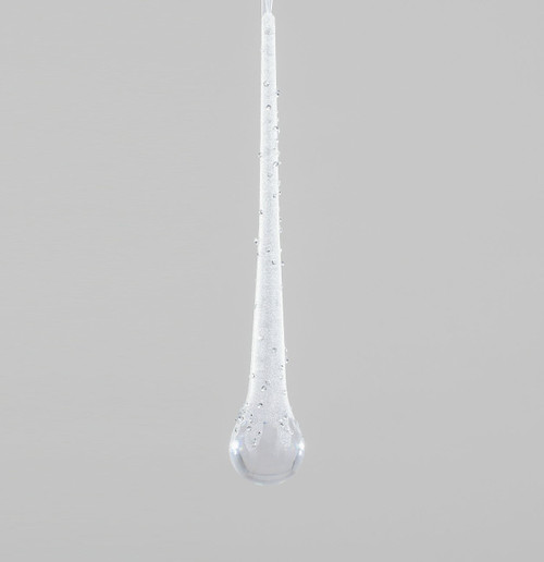 25cm Frosted Icicle w/Bead Clear