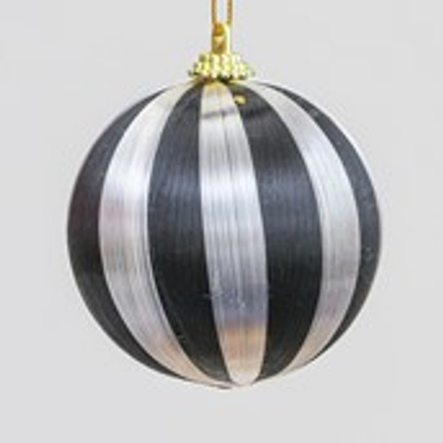 8cm Striped Ball Decoration B/S