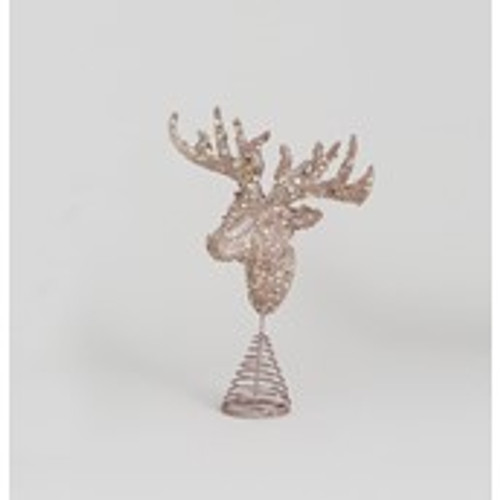 30cm Sequin Reindeer Tree Top Rose