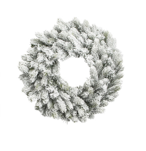 24" Flocked Oregon Wreath